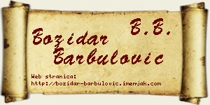 Božidar Barbulović vizit kartica